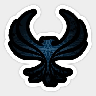 PHOENIX POWER Blue, Retro Design, Rings Sticker